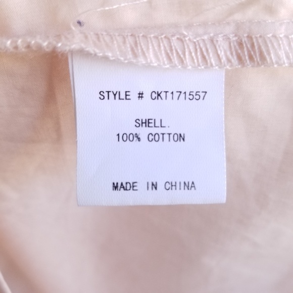 Melloday Bow Tie Bell Sleeve Blouse 100% Cotton Pl - Picture 7 of 8